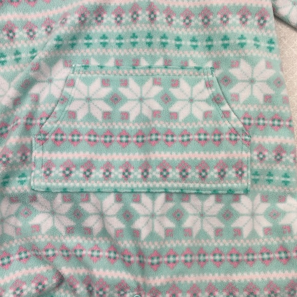 Carters Fleece Hooded Snowflake Onesie Size 18-24 months - Picture 5 of 8